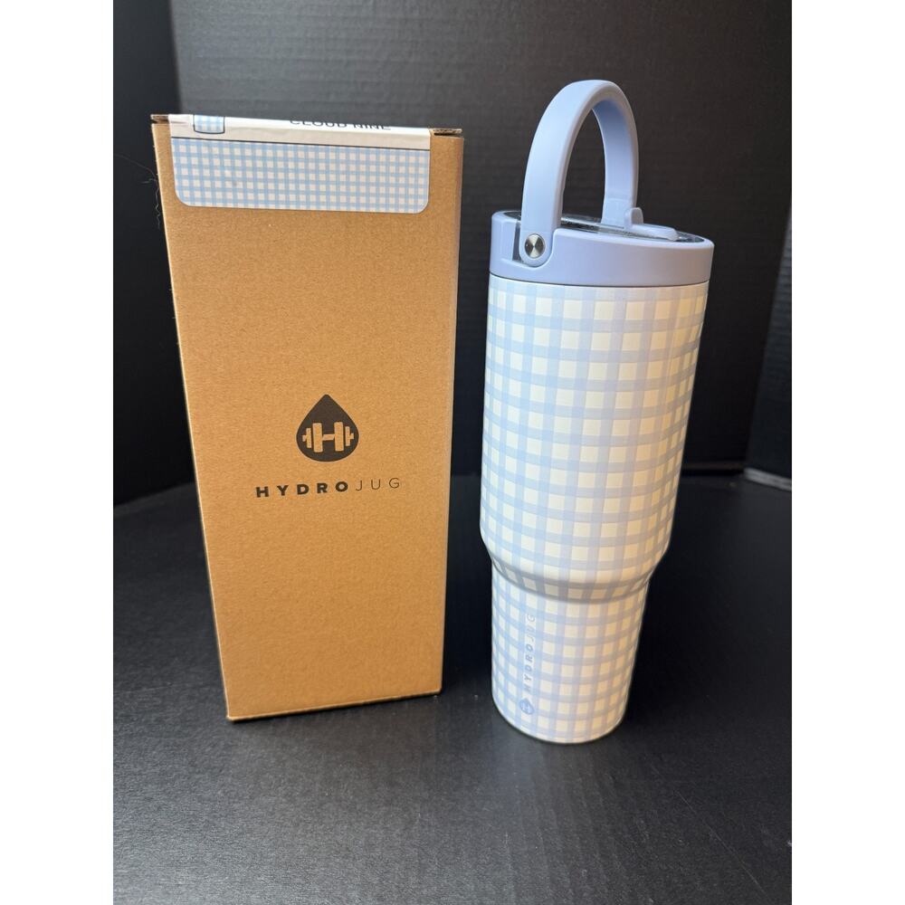 Hydrojug Cloud Nine 9 Sport 40oz Blue Gingham NIB - Picture 2 of 9